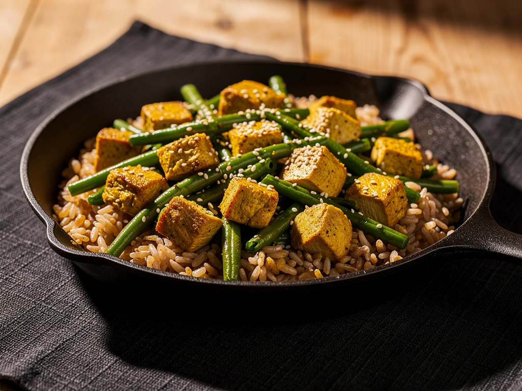 Kurczak curry z fasolką szparagową