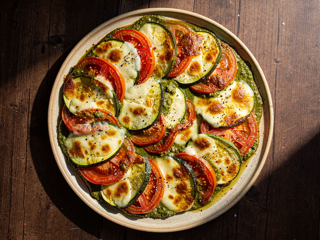 Zapiekana cukinia z pesto i mozzarellą