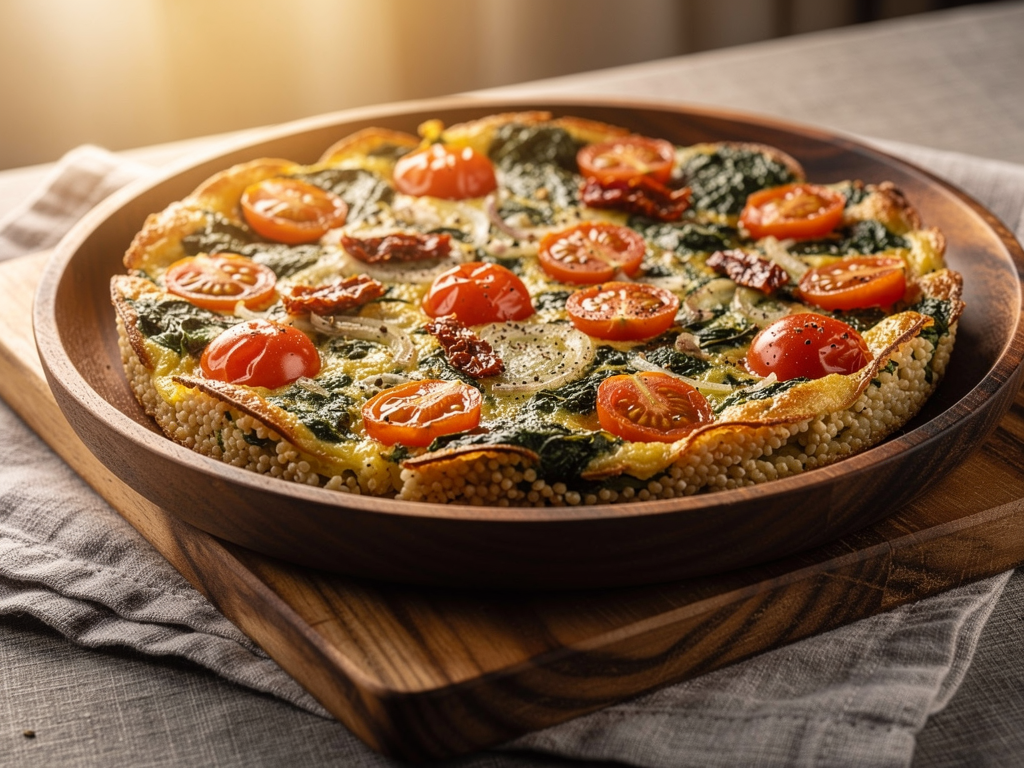 Frittata ze szpinakiem i kaszą jaglaną (bez laktozy)